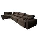 Ver mais imagens de Sofá de Canto 4.80x2.36m Retrátil e Reclinável com Molas Cama inBox Platinum Esquerdo Suede Caf
