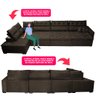 Sofá de Canto 4.80x2.36m Retrátil e Reclinável com Molas Cama inBox Platinum Esquerdo Suede Caf - 4