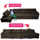 Ver imagem 4 de Sofá de Canto 4.80x2.36m Retrátil e Reclinável com Molas Cama inBox Platinum Esquerdo Suede Caf