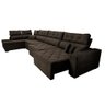 Sofá de Canto 4.80x2.36m Retrátil e Reclinável com Molas Cama inBox Platinum Esquerdo Suede Caf - 7