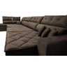 Sofá de Canto 4.80x2.36m Retrátil e Reclinável com Molas Cama inBox Platinum Esquerdo Suede Caf - 5