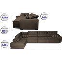 Ver imagem 2 de Sofá de Canto 4.80x2.36m Retrátil e Reclinável com Molas Cama inBox Platinum Esquerdo Suede Caf