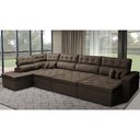 Ver imagem 1 de Sofá de Canto 4.80x2.36m Retrátil e Reclinável com Molas Cama inBox Platinum Esquerdo Suede Caf