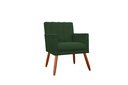 Ver imagem 1 de Poltrona Decorativa Cecília Suede Verde Pés Madeira Ms Decor