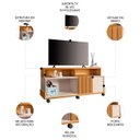 Ver imagem 3 de Rack Bancada de Tv 50 Pol 136cm Analu H01 Cinamomo/off White - Mpozenato