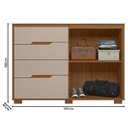 Ver imagem 5 de Guarda Roupa Casal Alasca e Cômoda Texas Carvalho Fendi - Moval