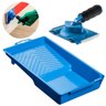 Pad para Pintura Acabamento Recorte Cantos em Parede + Bandeja Pequena 250ml Plástica Azul - 1