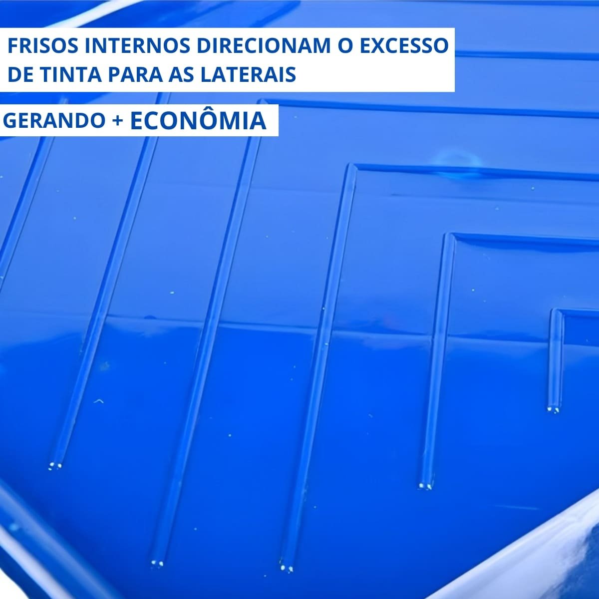 Pad para Pintura Acabamento Recorte Cantos em Parede + Bandeja Pequena 250ml Plástica Azul - 9