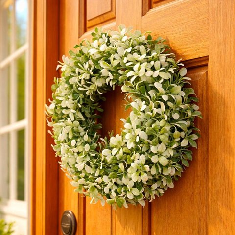 Guirlanda Artificial Coroa de Flores Enfeite Decorativo 25cm