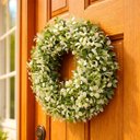 Ver imagem 1 de Guirlanda Artificial Coroa de Flores Enfeite Decorativo 25cm