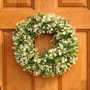 Ver imagem 2 de Guirlanda Artificial Coroa de Flores Enfeite Decorativo 25cm