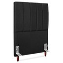 Ver imagem 1 de Cabeceira Solteiro 90 Cm com Frame Carla Linho Preto Artte
