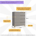Ver imagem 3 de Cômoda 80cm com 4 Gavetas Multimóveis Cr35243