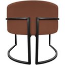 Ver imagem 3 de Poltrona Decorativa para Recepção Luna Suede Base de Ferro Preta - Terracota, Suede