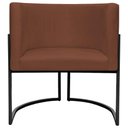 Ver imagem 6 de Poltrona Decorativa para Recepção Luna Suede Base de Ferro Preta - Terracota, Suede