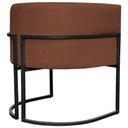 Ver imagem 4 de Poltrona Decorativa para Recepção Luna Suede Base de Ferro Preta - Terracota, Suede