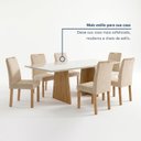 Ver mais imagens de Conjunto de Mesa de Jantar 6 Lugares com Vidro 160x80cm Lyra Cinamomo Off White