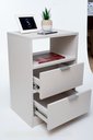 Ver imagem 3 de Kit 2 Mesas de Cabeceira Off White 60cm de Altura por 50 Cm com 2 Gavetas com Fundo Enviamos Montado