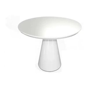 Mesa de Jantar Redonda Tampo de 0,90 em Cone Off White