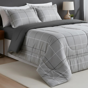 Cobertor Queen Size Grosso 200 Fios Nyla Dupla Face Estampado Luxuoso Avere:cinza