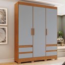 Ver imagem 3 de Guarda Roupa Casal 3 Portas 4 Gavetas 163 Cm B55 Nature Cinza Briz