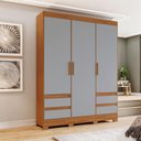 Ver imagem 2 de Guarda Roupa Casal 3 Portas 4 Gavetas 163 Cm B55 Nature Cinza Briz
