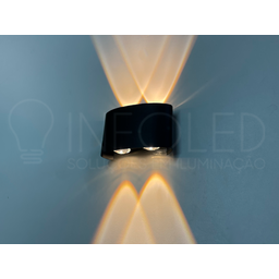 Arandela Led Velame 4w 3000k Branco Quente Ip65 Bivolt Preto - 3