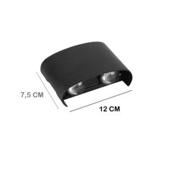 Arandela Led Velame 4w 3000k Branco Quente Ip65 Bivolt Preto - 4