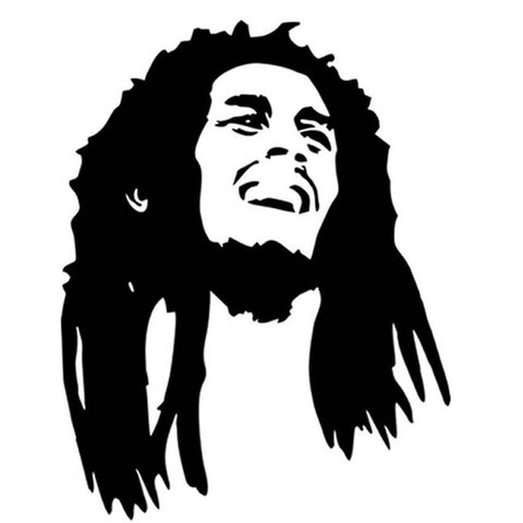Adesivo Bob Marley Reggae Decoração Porta Vidro Box Geladeira:preto