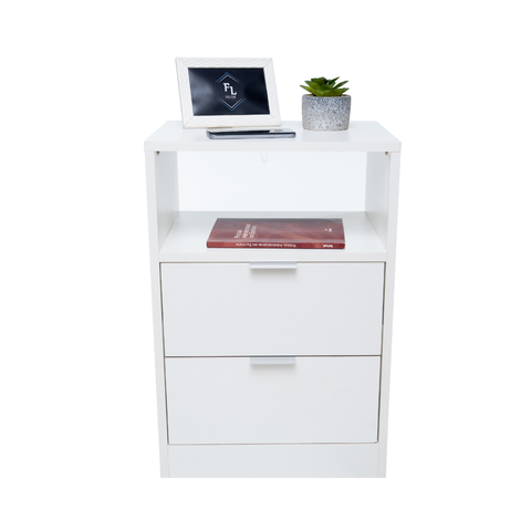 Mesa de Cabeceira 60cm com Duas Gavetas 100% MDF Enviamos Montado