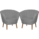 Ver imagem 1 de Kit 02 Poltrona Pétala Flor Decorativa Suede Cinza Claro