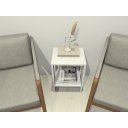 Ver imagem 3 de Mesa de Cabeceira Mesa de Apoio Mesa Auxiliar Mesa Lateral. Cor: Branco