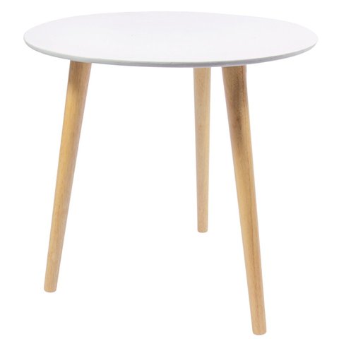 Mesa de Fibrocimento Branco C/pés de Madeira 45x40cm Ts Brasil Giego