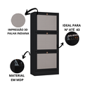 Ver imagem 6 de Armário Multiuso Sapateira Tropical 3 Portas Multiuso Vertical Preto - Kit c 2 - Poquema Móveis