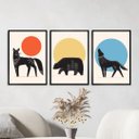 Ver imagem 2 de Kit 3 Quadros Decorativos Animais Boho 33x24cm - com Vidro:moldura Branca