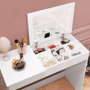 Ver imagem 1 de Penteadeira Organizadora com Espelho Paris para Quarto Menina - Branco