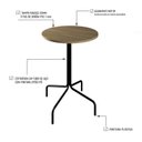 Ver imagem 4 de Mesa Bistrô Barcelona 80cm Marrom/Ciliegio