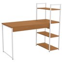 Ver imagem 4 de Mesa Escrivaninha Industrial Office com Estante MDF MDP 136cm Canela Branco Kappesberg