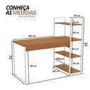 Ver imagem 7 de Mesa Escrivaninha Industrial Office com Estante MDF MDP 136cm Canela Branco Kappesberg