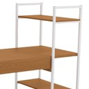 Ver imagem 3 de Mesa Escrivaninha Industrial Office com Estante MDF MDP 136cm Canela Branco Kappesberg