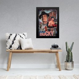 Quadro Poster do Filme Rocky 33x24cm:madeira Branca - 2
