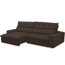 Ver imagem 3 de Sofá Retrátil Reclinável para Sala de Estar Living 250cm Dimas F04 Veludo Marrom