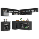 Ver imagem 6 de Armário de Cozinha Completa de Canto com Rodapé Veneza Multimóveis V2106 Preto/branco