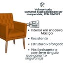 Ver imagem 3 de Poltrona Decorativa Tecido Corano para Sala de Espera Comercial Base Fixa Pés em Madeira Natural
