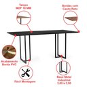 Ver imagem 2 de Mesa de Jantar Retangular Industrial 6 Lugares 200x90 Cm Athos Preto