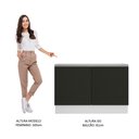 Ver imagem 6 de Balcão Gabinete de Pia Armário de Cozinha 120 cm 2 Portas Branco/Preto Glamy Madesa
