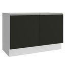 Ver imagem 1 de Balcão Gabinete de Pia Armário de Cozinha 120 cm 2 Portas Branco/Preto Glamy Madesa
