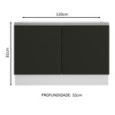 Ver imagem 3 de Balcão Gabinete de Pia Armário de Cozinha 120 cm 2 Portas Branco/Preto Glamy Madesa