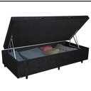 Ver imagem 3 de Base Box Baú Casal Suede Preto (42x138x188)