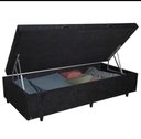 Ver imagem 3 de Base Box Baú Casal Suede Preto (42x138x188)